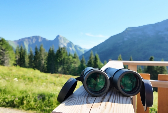 Chalet-refuge dans les Bauges, observation des chamois